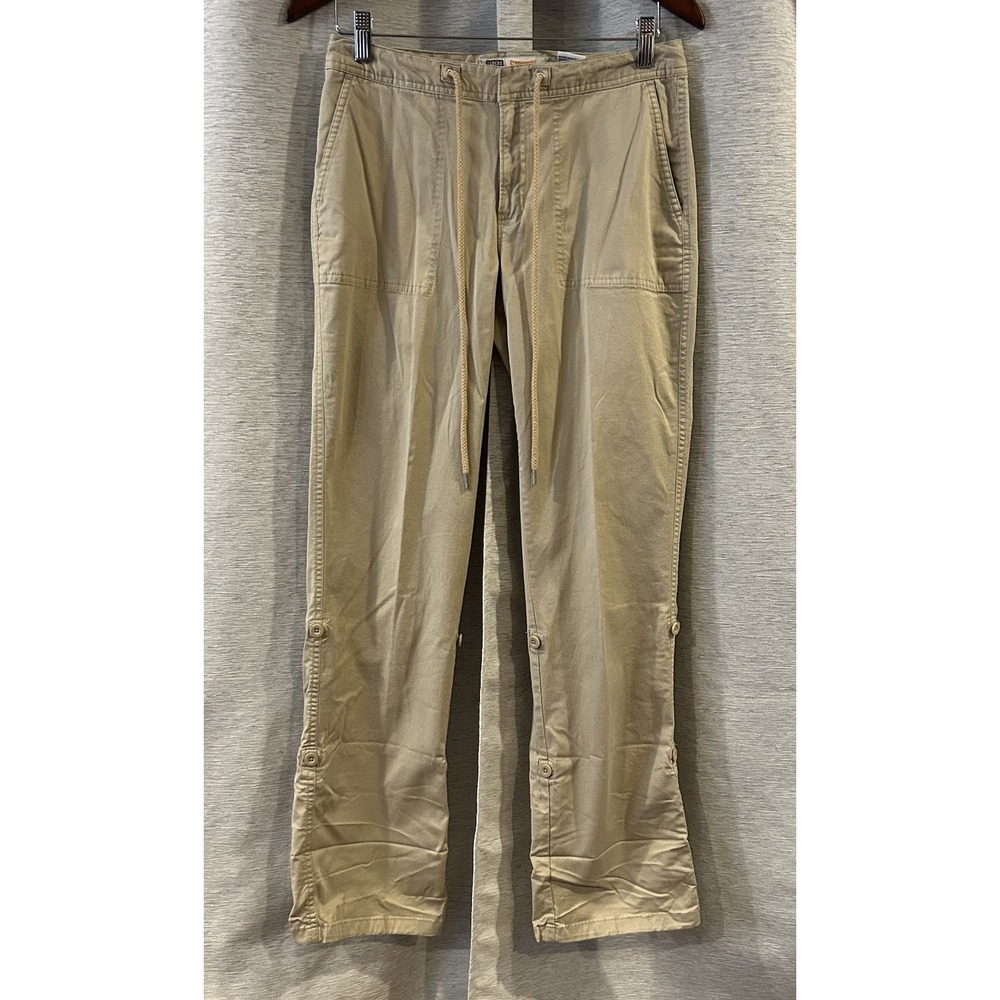 Faded Glory Cargo Pants Womens 8 Khaki Roll Tab Convert To‎ Capris Drawstring